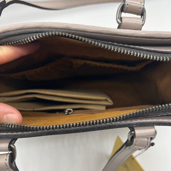 Patricia Nash Leather Ava Medium Tote with	Crossbody Strap Stone Woven - Picture 4 of 16